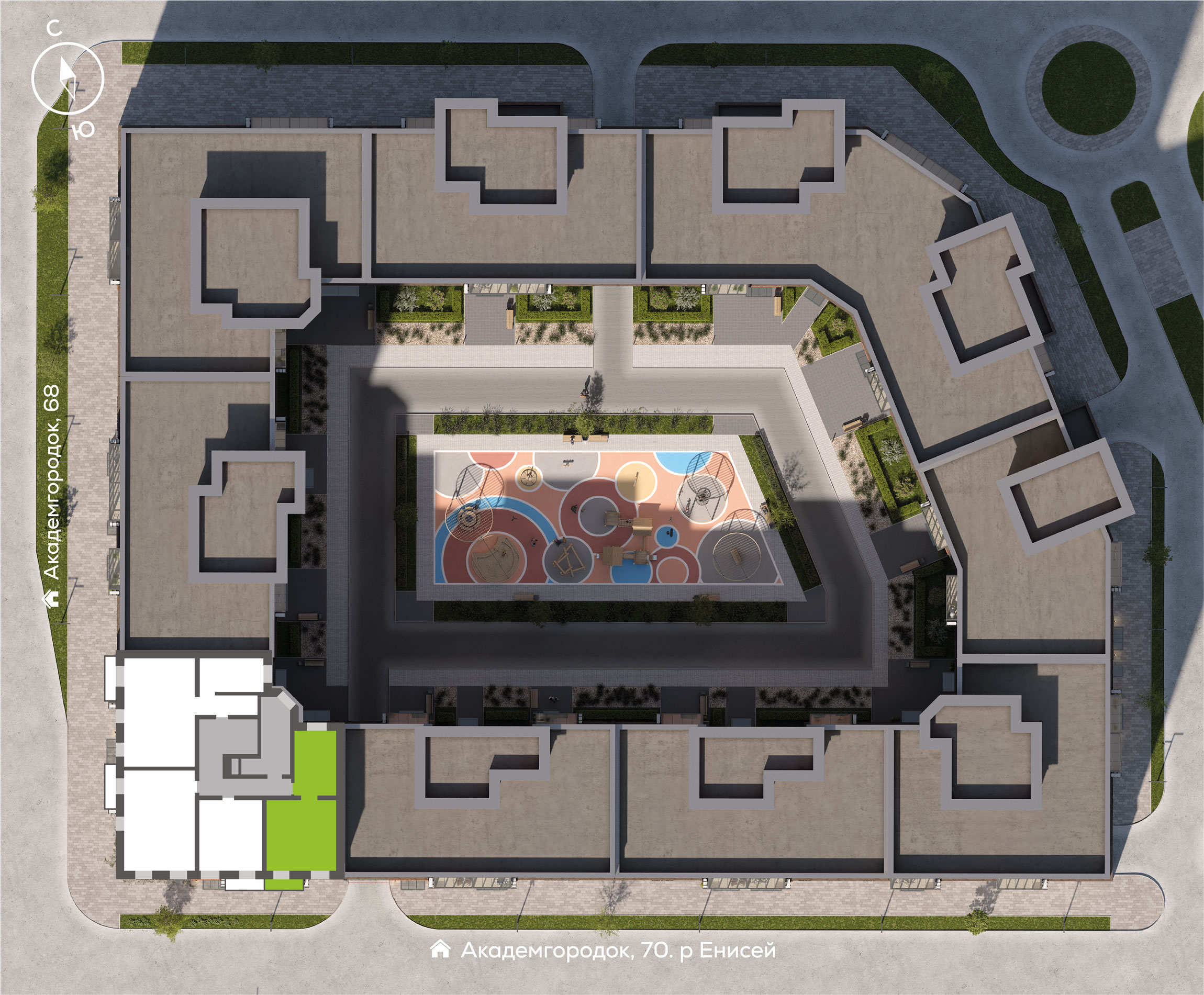 Академгородок, Дом №3, квартира №1 Генплан Академгородок, Дом №3, квартира №1