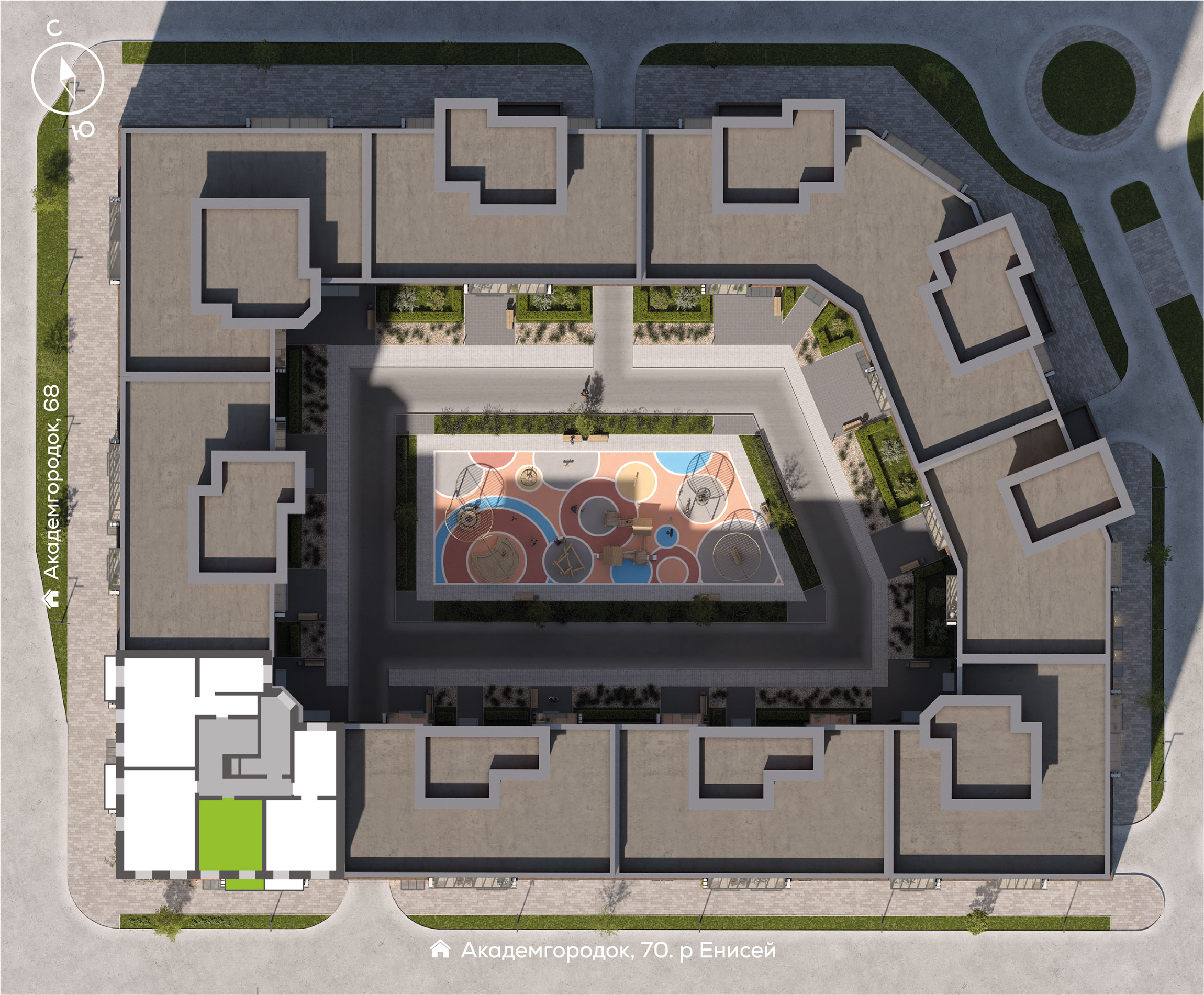 Генплан Академгородок, Дом №3, квартира №14