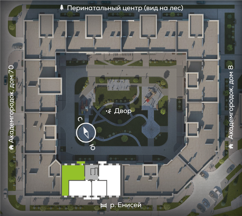 Генплан Академгородок, Дом №6, квартира №28