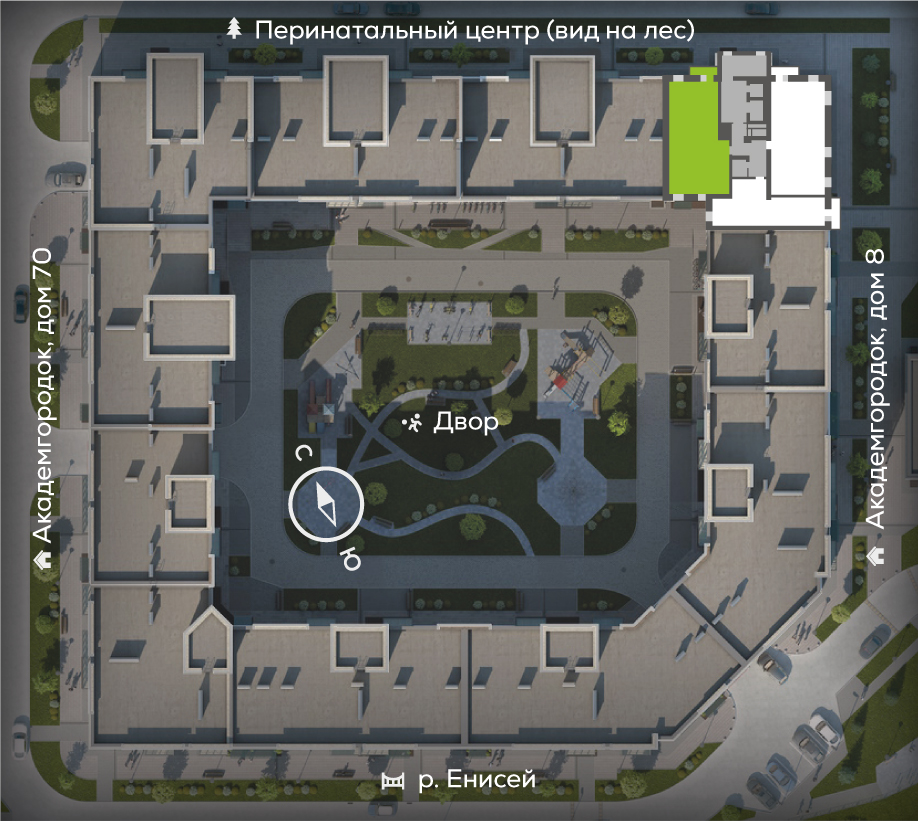 Генплан Академгородок, Дом №6, квартира №303