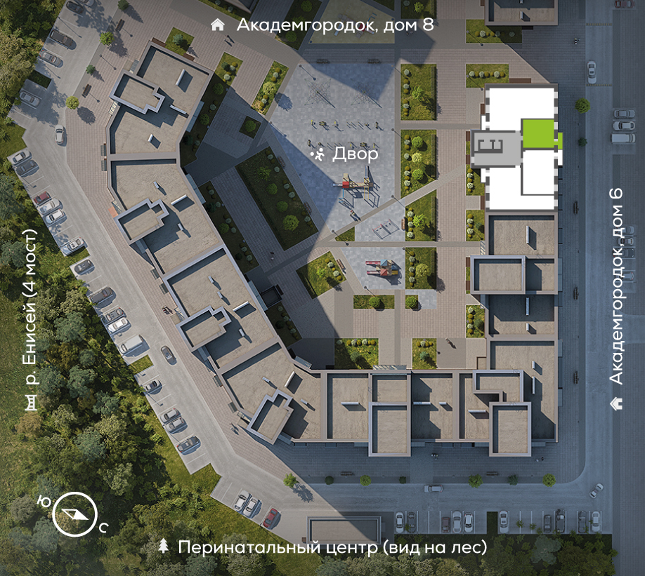 Генплан Академгородок, Дом №7, квартира №10