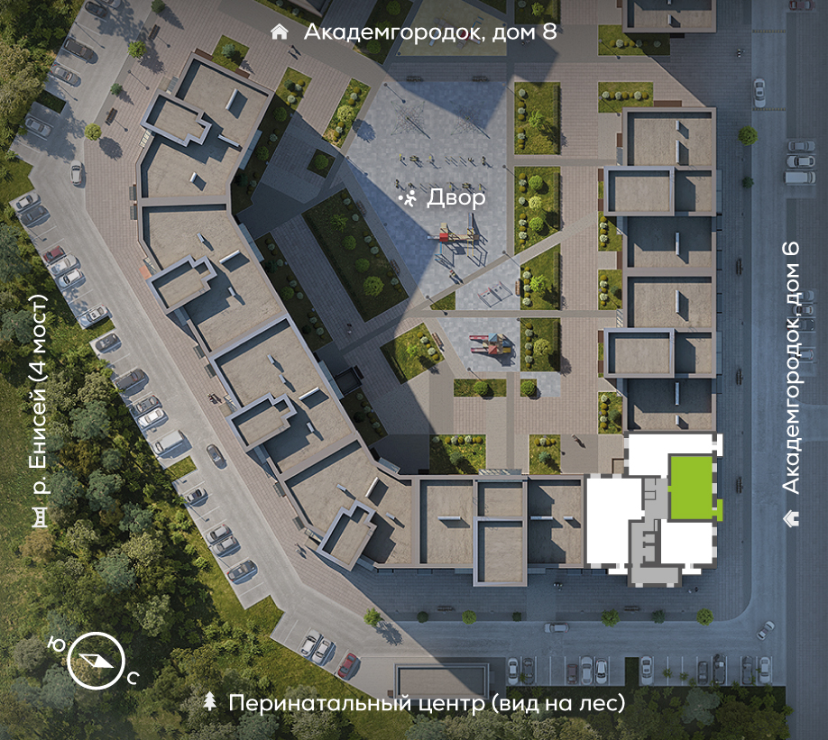 Генплан Академгородок, Дом №7, квартира №151