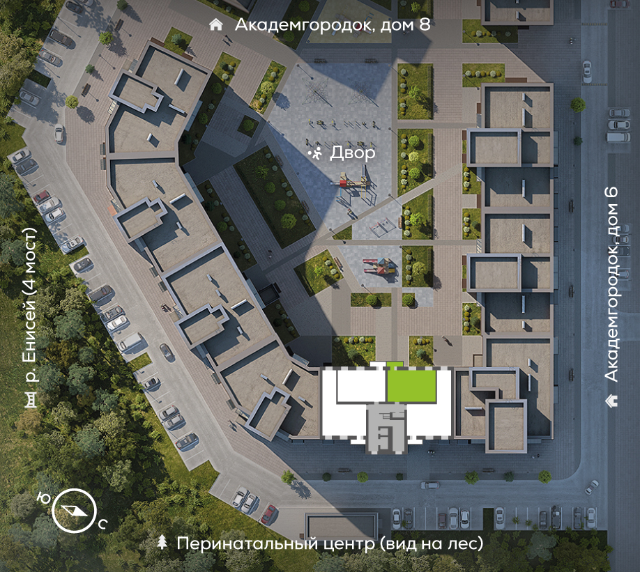 Академгородок, Дом №7, квартира №175 Генплан Академгородок, Дом №7, квартира №175