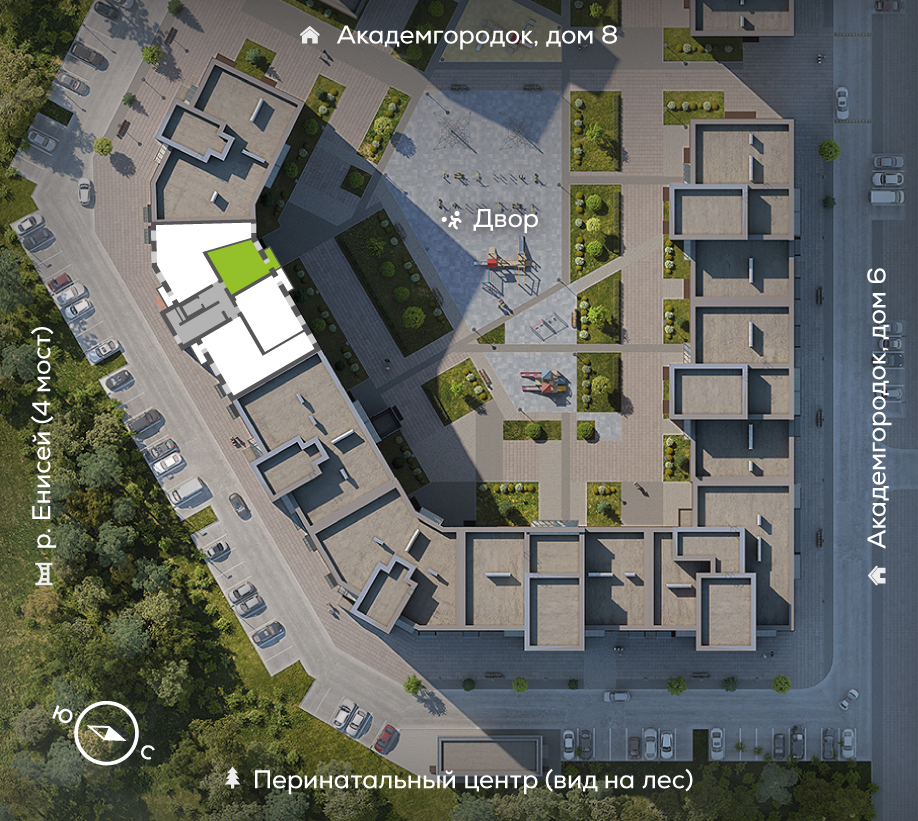 Генплан Академгородок, Дом №7, квартира №290