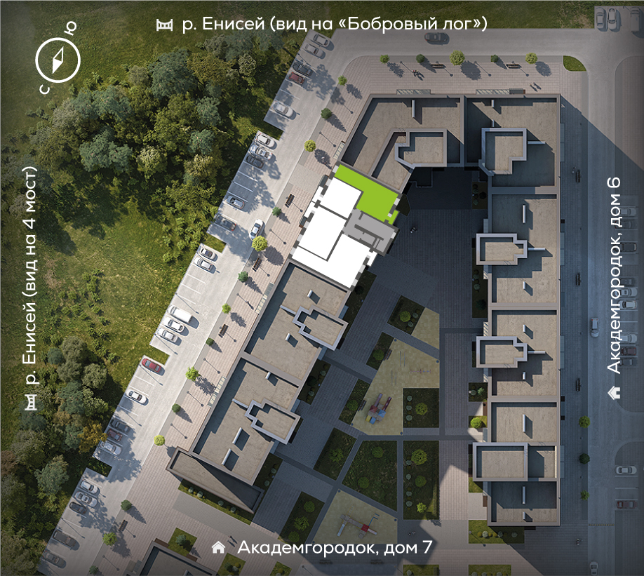 Генплан Академгородок, Дом №8, квартира №96