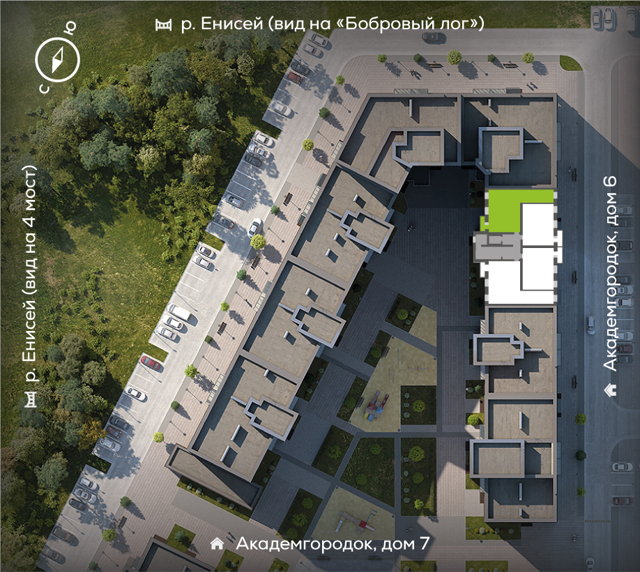 Генплан Академгородок, Дом №8, квартира №165