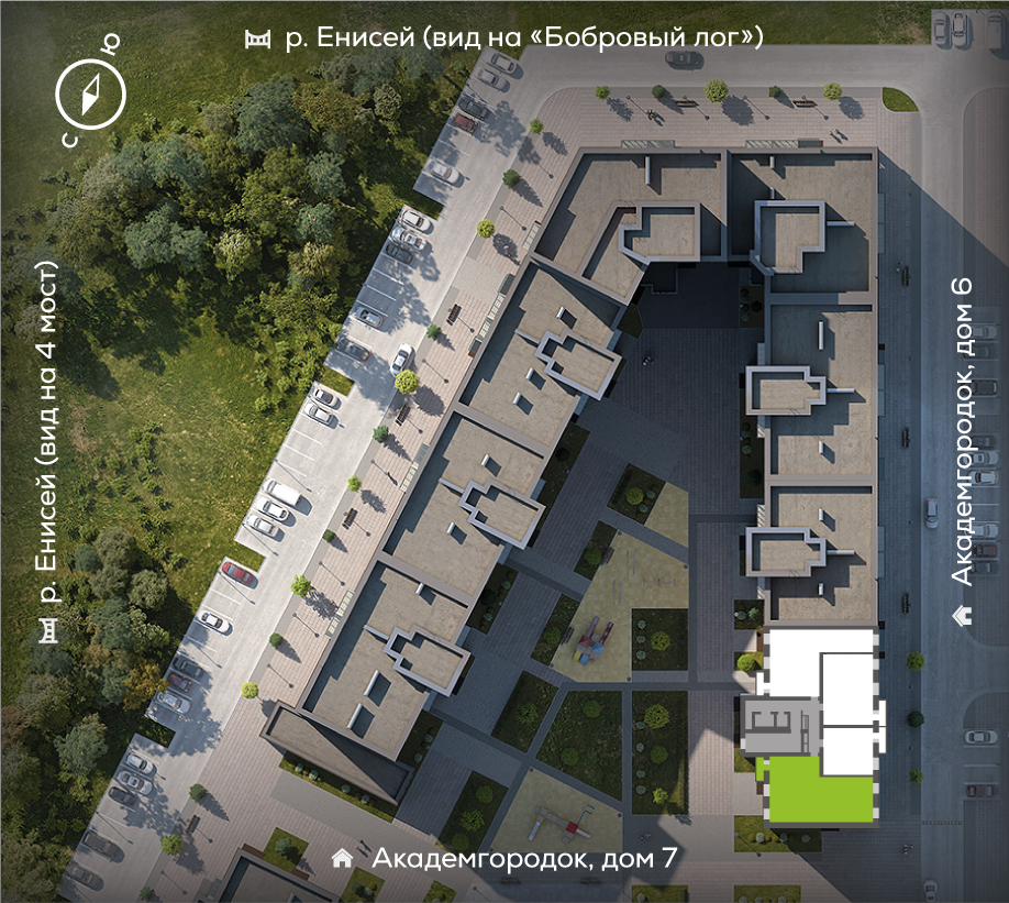Генплан Академгородок, Дом №8, квартира №236