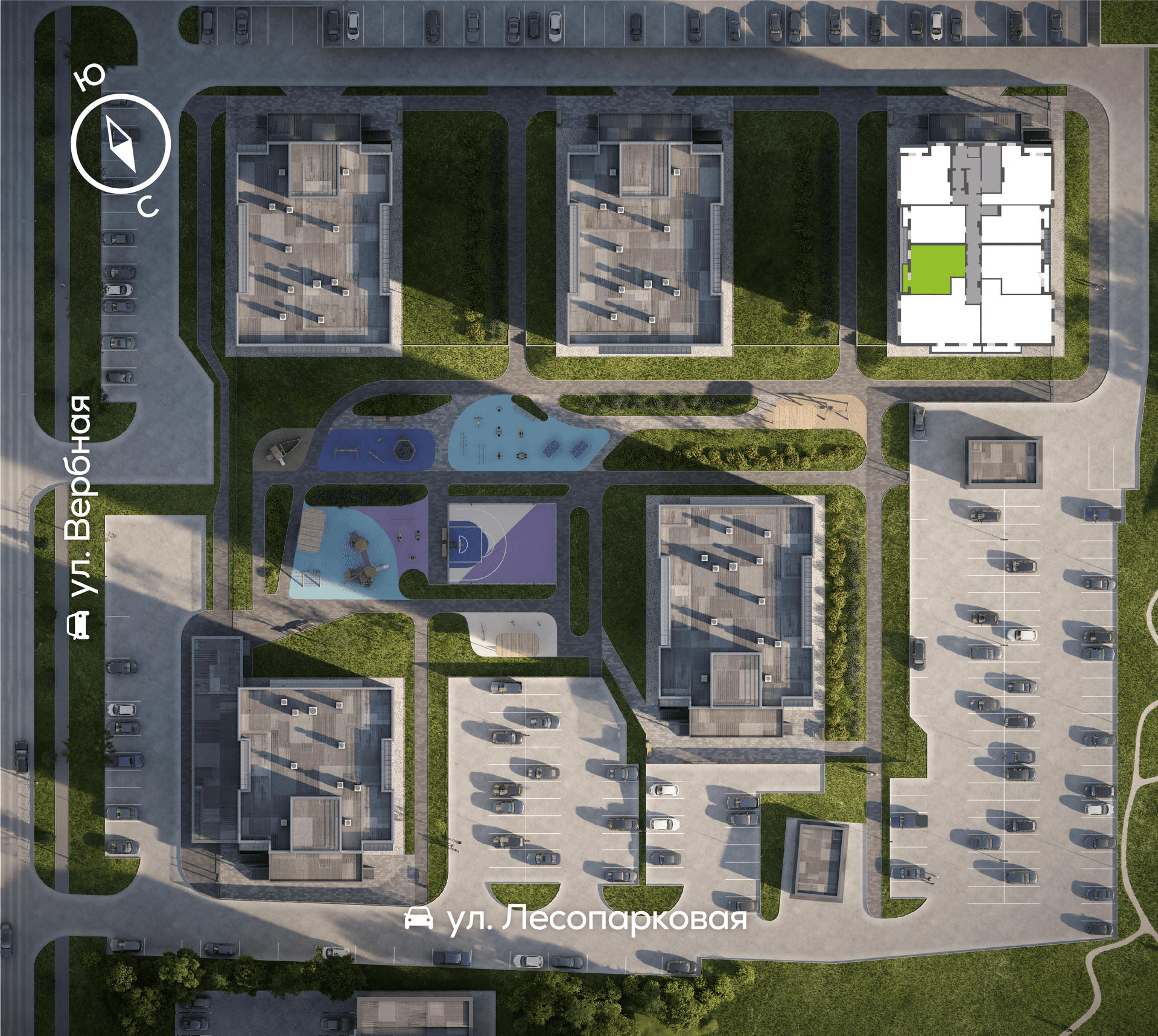 Генплан Свободный-Вербная, Дом №3, квартира №13