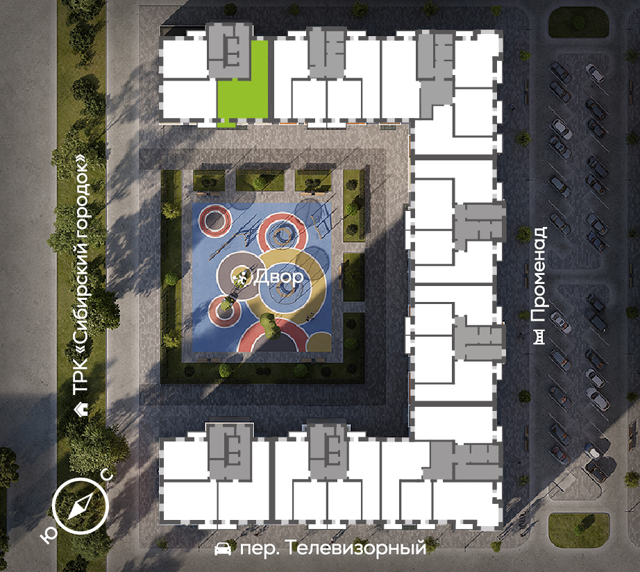 Генплан Телевизорный, Дом №1, квартира №1
