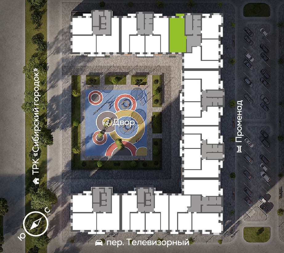 Генплан Телевизорный, Дом №1, квартира №73
