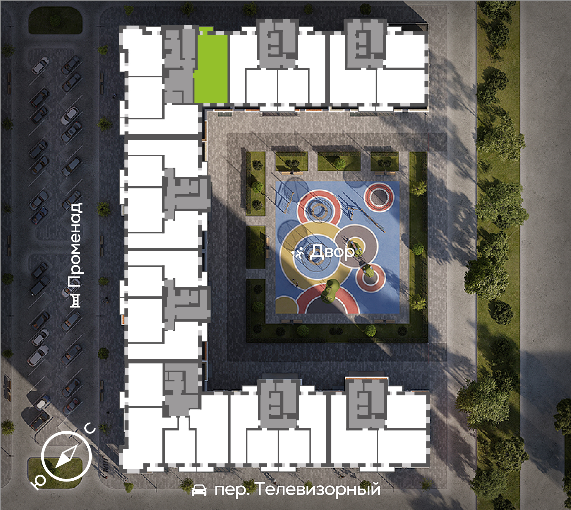 Телевизорный, Дом №2, квартира №174 Генплан Телевизорный, Дом №2, квартира №174