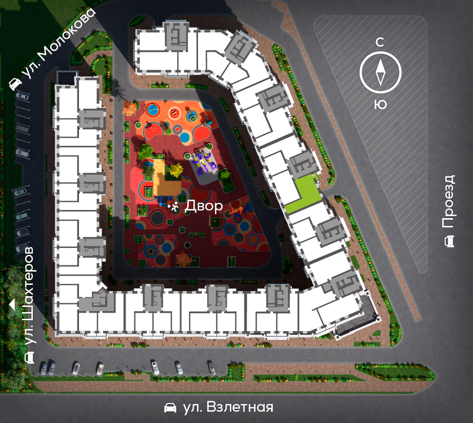 Взлетная-Шахтеров, Дом №1, квартира №188 Генплан Взлетная-Шахтеров, Дом №1, квартира №188