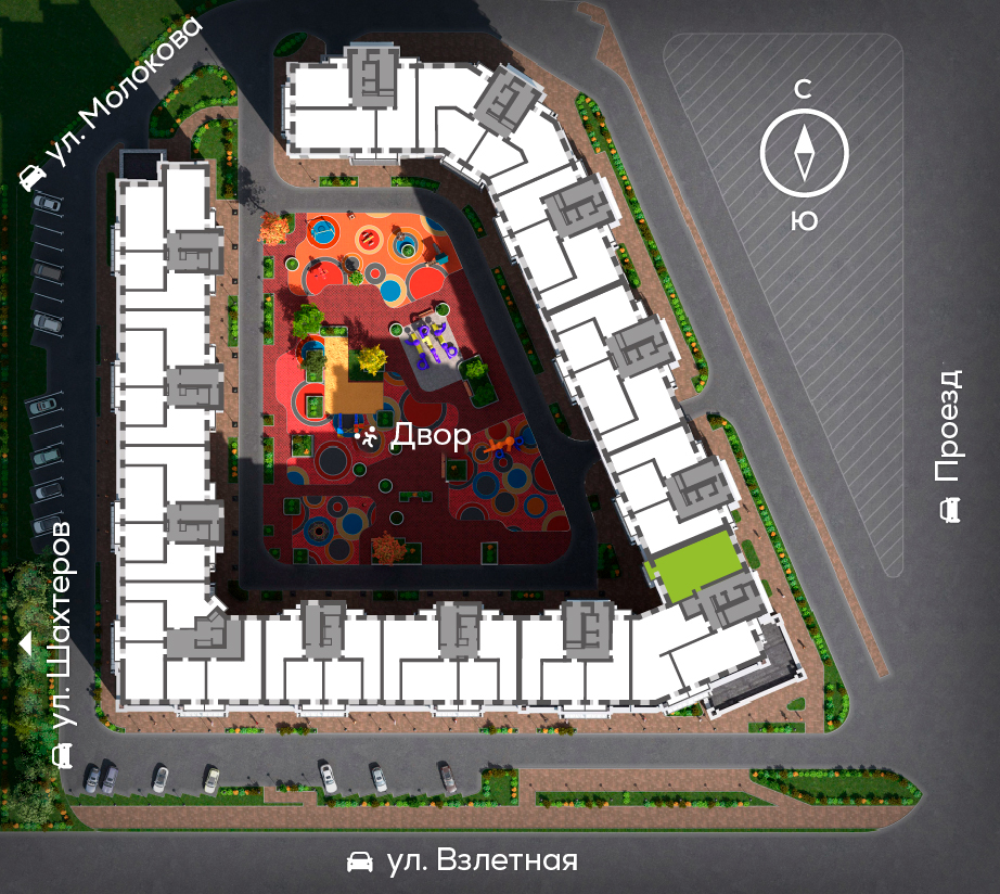 Генплан Взлетная-Шахтеров, Дом №1, квартира №268