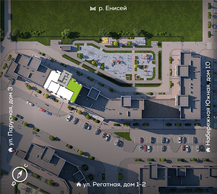 Южный берег, Дом №21, квартира №193 Генплан Южный берег, Дом №21, квартира №193