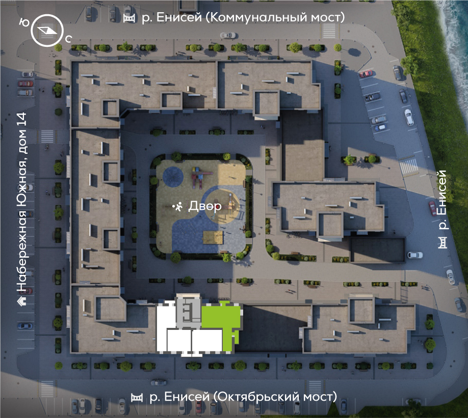 Южный берег, Дом №23, квартира №317 Генплан Южный берег, Дом №23, квартира №317
