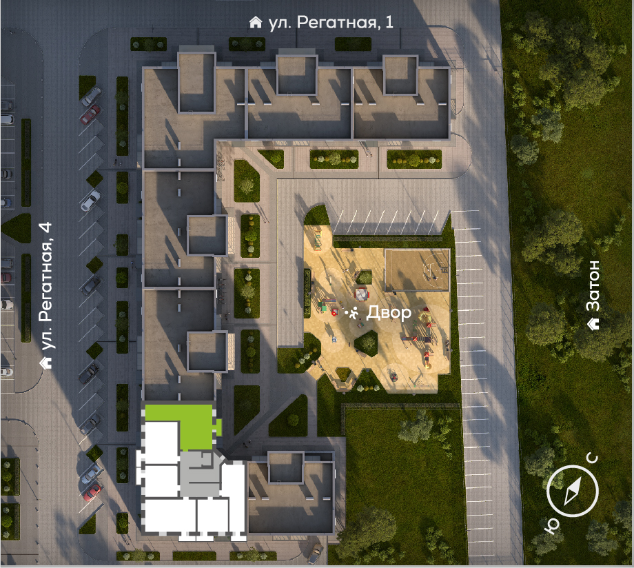 Южный берег, Дом №24, квартира №30 Генплан Южный берег, Дом №24, квартира №30