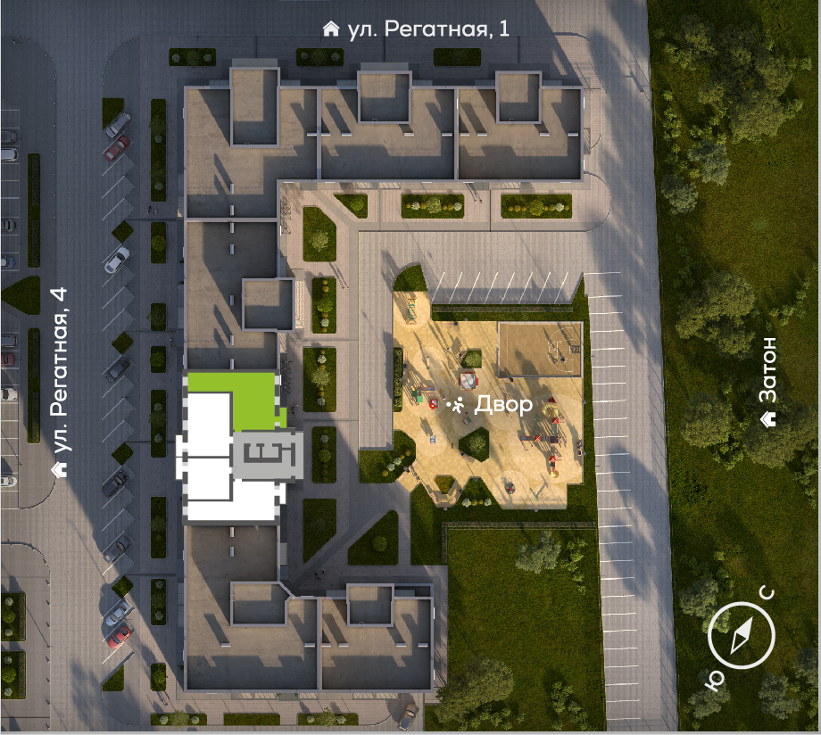 Генплан Южный берег, Дом №24, квартира №80