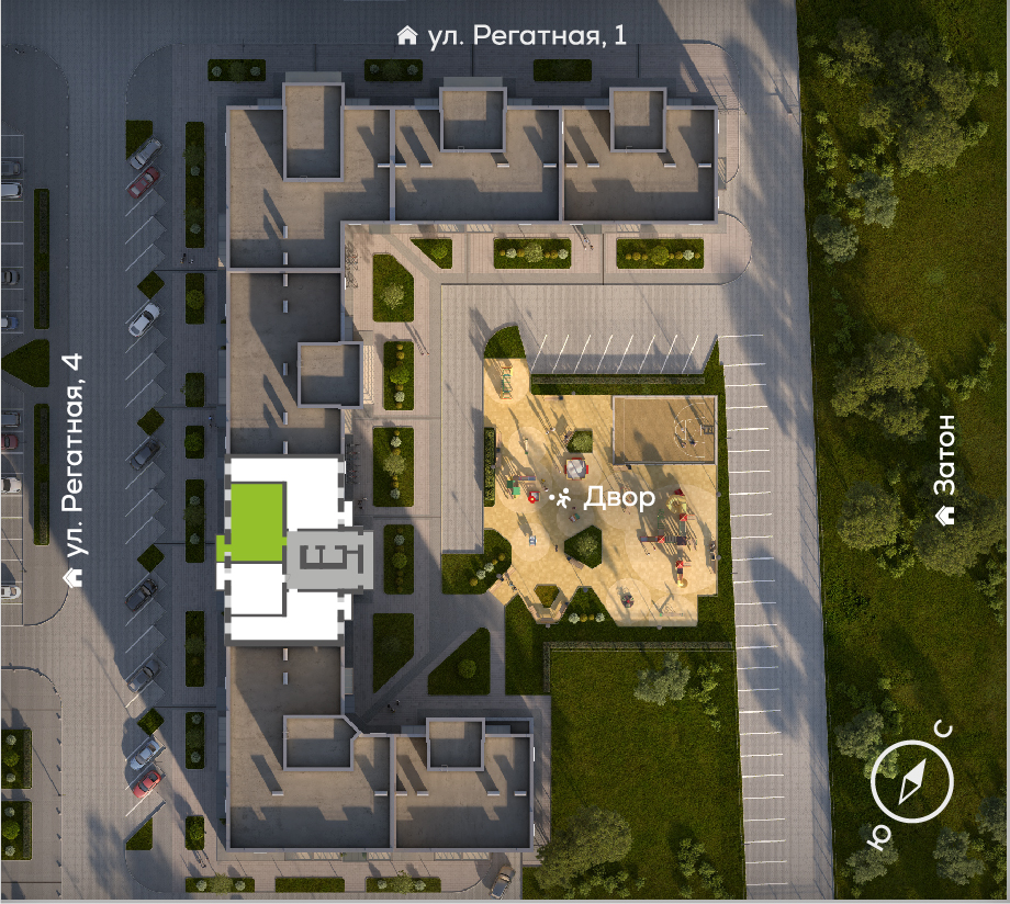 Генплан Южный берег, Дом №24, квартира №91