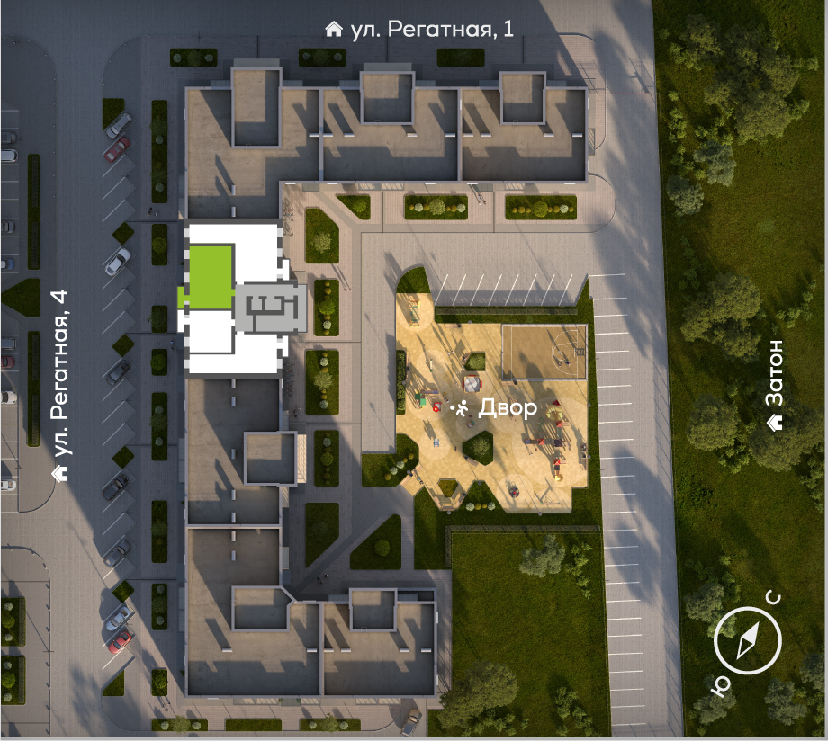 Генплан Южный берег, Дом №24, квартира №151