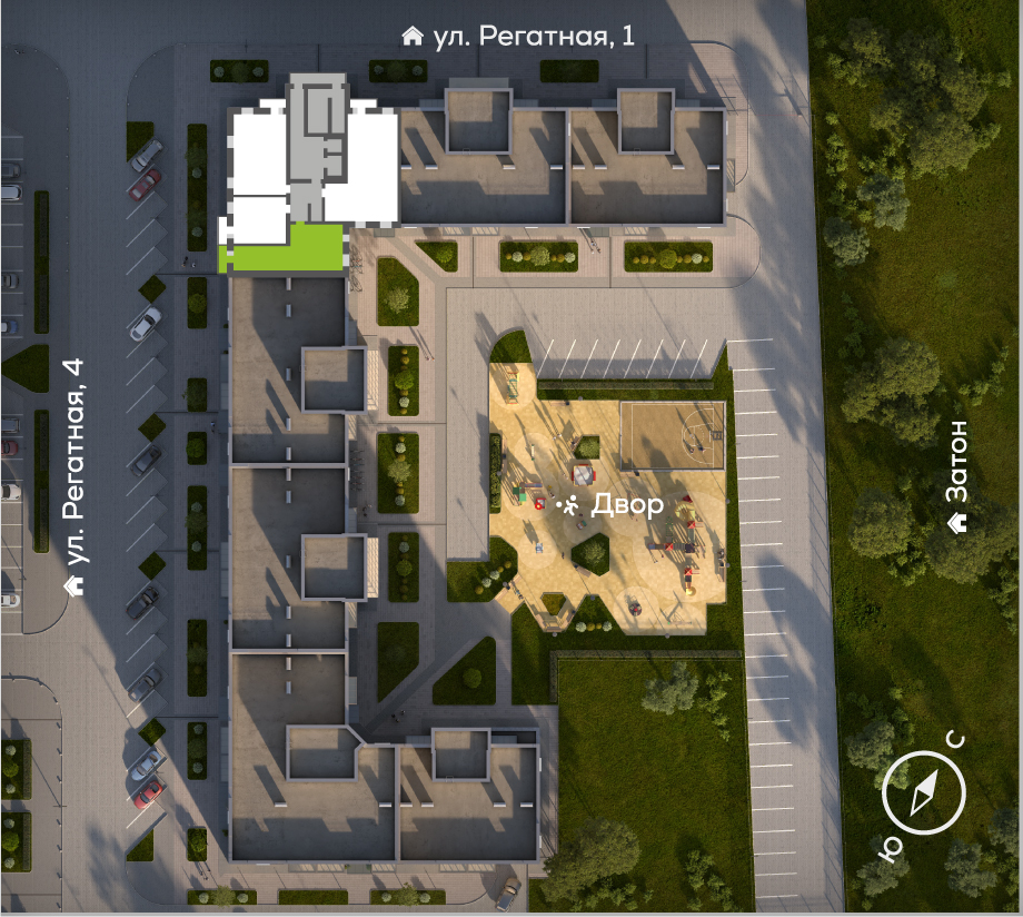 Генплан Южный берег, Дом №24, квартира №170
